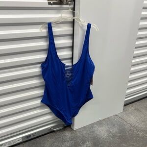 NWT YMI Cobalt Blue Sexy Open Cut One Piece Swimsuit Women’s 3X Removable Pads